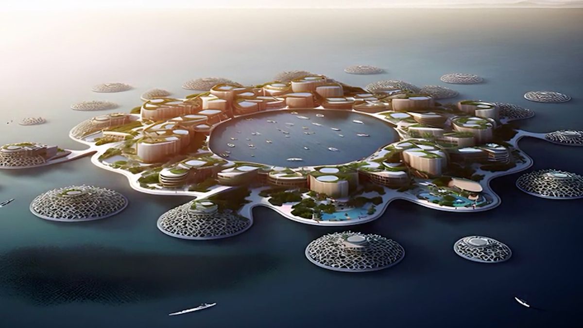 Architekti a designéři vytvořili návrh plovoucího města pro  50 000 lidí. Pomohla jim s tím umělá inteligence